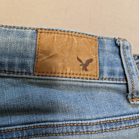 American Eagle Denim Jeggings Size 10 Short Super Stretch Light Medium Wash - Picture 7 of 16